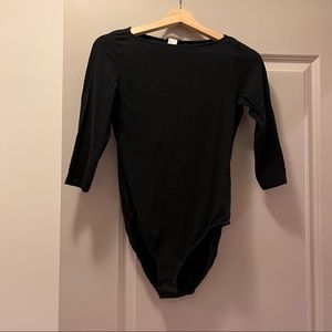 H&M 3/4‎ Sleeve Black Bodysuit